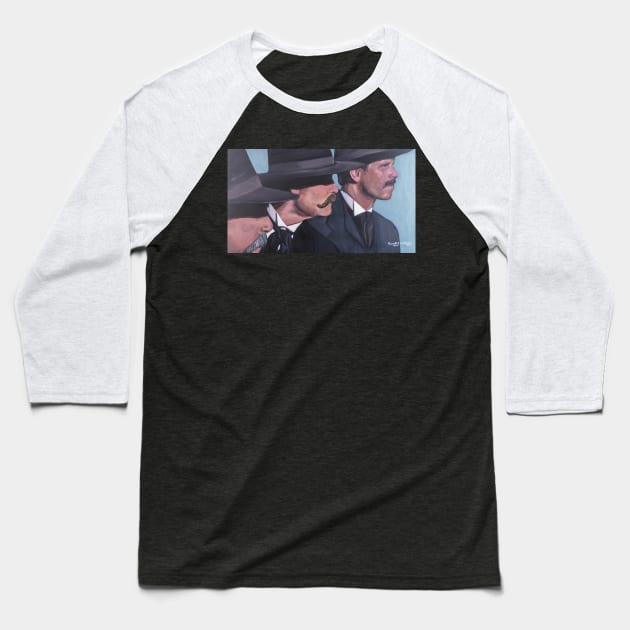 Tombstone Movie Baseball T-Shirt by Kenneth R Williams